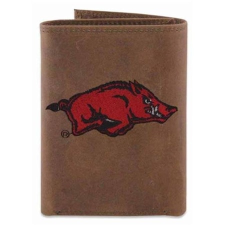 Zeppelinproducts ZeppelinProducts UAR-IWE2-CRZH-LBR Arkansas Trifold Embroidered Leather Wallet UAR-IWE2-CRZH-LBR